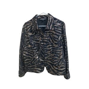 Corduroy Poly Spandex Jacket by Linear‎ Metallic Zebra Print Size L
